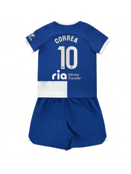 Atletico Madrid Angel Correa #10 Replika Borta Kläder Barn 2023-24 Kortärmad (+ byxor)